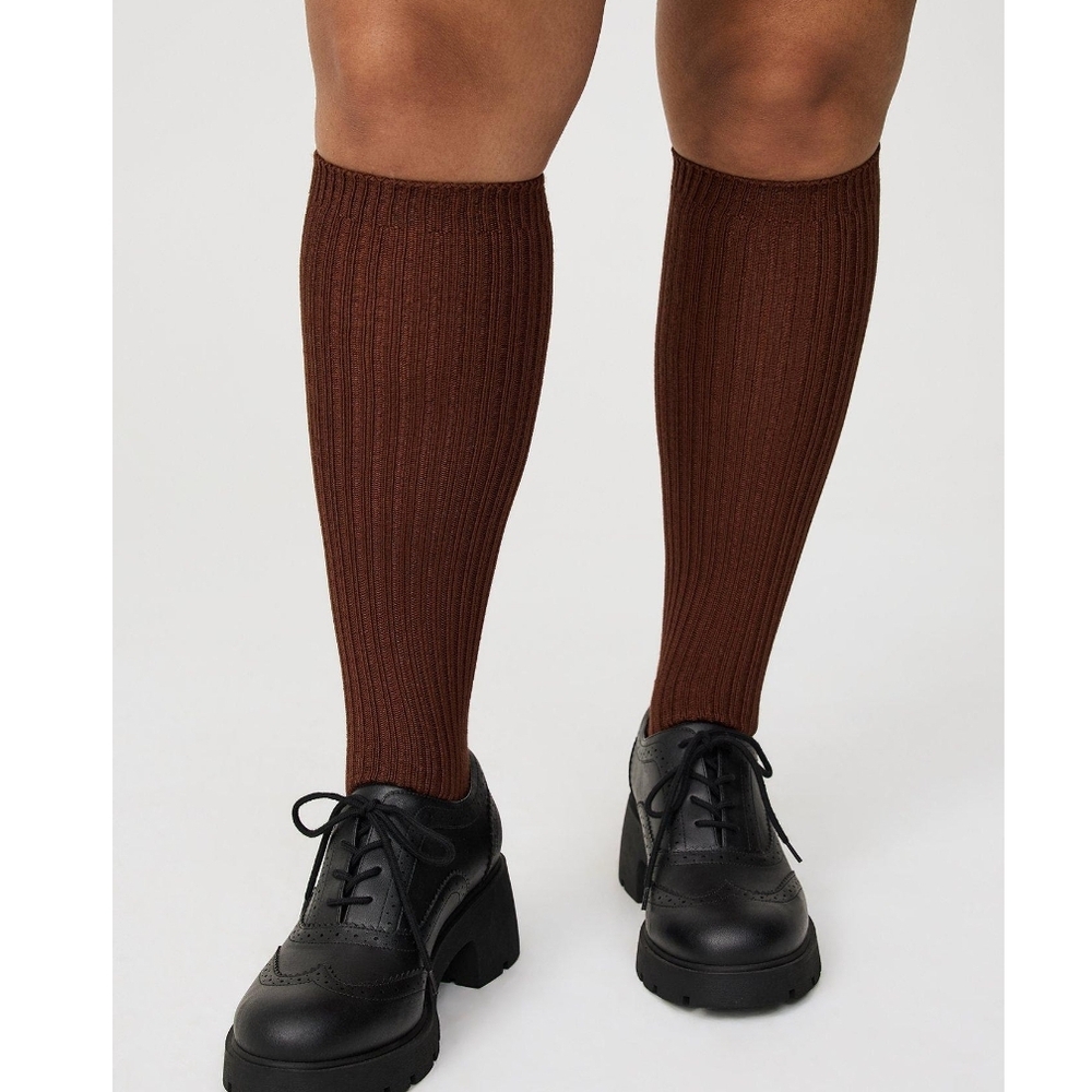 Torrid Chocolate Ribbed Knee-High Socks